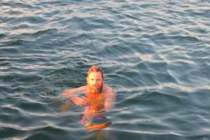 Swimming in Lake Argyle