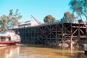 Echuca Wharf, there were multiple loading decks to match the height of the river